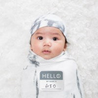 Load image into Gallery viewer, Hello World Blanket &amp; Knotted Hat Set
