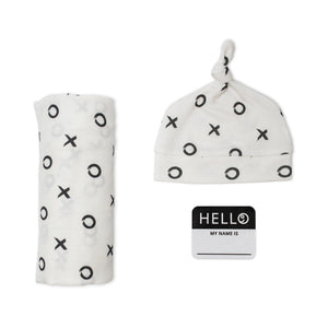Hello World Blanket & Knotted Hat Set